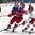 SPISSKA NOVA VES, SLOVAKIA - APRIL 17: Russia's Kirill Maximov #16 Ilya Gurban #14 of Belarus battle for the puck during preliminary round action at the 2017 IIHF Ice Hockey U18 World Championship. (Photo by Steve Kingsman/HHOF-IIHF Images)

